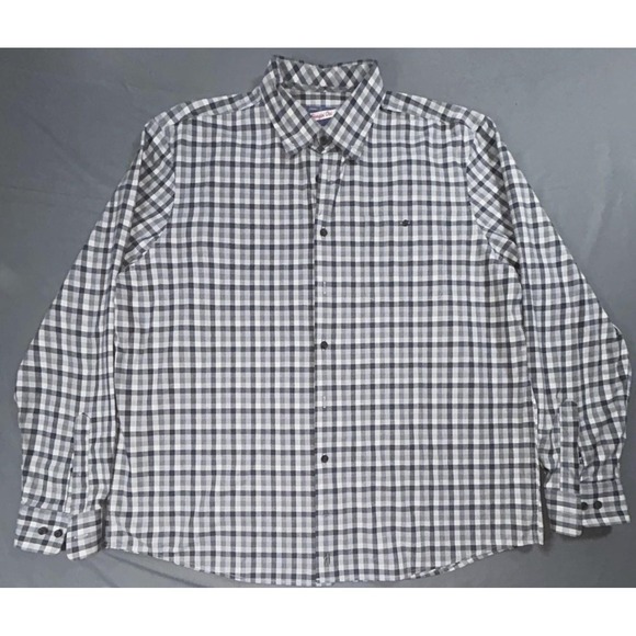 johnnie-O Other - Johnnie-O Hangin' Out Shirt Mens XL Gray Check Stretch Long Sleeve Button Up